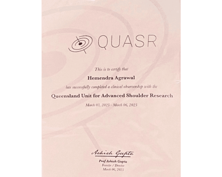 QUASR – Queensland Unit for Advanced Shoulder Research