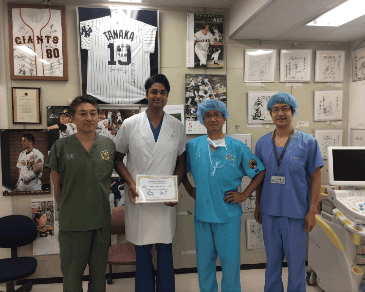 Completing the fellowship at Funabashi Orthopaedic Hospital, Japan
